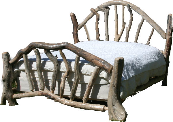 driftwood rustic bed