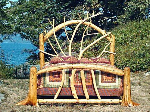 Rootsy rustic bed